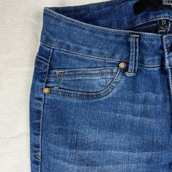 1822 Denim Blue Ankle Jeans Sz 27 Slim Straight Leg Stretch Medium Wash Low Rise - Picture 5 of 14